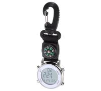 Ipetboom Reloj de Bolsillo Electrónico Correa de Nailon y Mosquetón, Reloj Digital Multiusos para Exteriores, Colgante Resistente y Práctico para Hombre, Adecuado para Mochilas