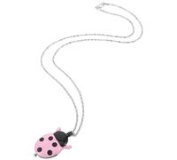 Ipetboom Reloj de Bolsillo Vintage para Cadena Larga Diseño de Mariquita Rosa con Números Arábigos Reloj Colgante de Cuarzo para Niñas y Accesorio Divertido y Ligero