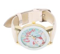 Ipetboom Reloj de Cuarzo Navideño Diseño de Papá Noel Correa de Piel Tamaño Mediano Reloj de Dibujos Animados para Uso Diario y Fiestas Festivas