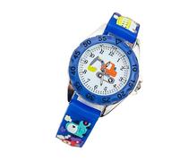 Ipetboom Reloj de Pulsera 3D para Niños Diseño de Excavadora, Cuarzo y Correa de Silicona Azul, Fácil de Usar para Ayudar Niños a Aprender la Hora
