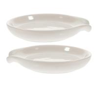 Ipetboom Reposacucharas de Cerámica Soporte para Cucharas 2 Piezas Reutilizables Diseño Rústico Utensilios de Cocina para Cocinas y Restaurantes