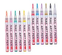 Ipetboom Rotuladores de Esmalte de Uñas 12 Piezas Tamaño Medio para Decoración Detallada Punta Fina, Bolígrafos de Grafiti para Uñas para Artistas y Aficionados en Manicura Profesional