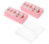 Ipetboom Sacapuntas para Lápices Delineadores de Labios y Ojos de 5 Agujeros, Sacapuntas Manual con Tapa para Cejas y Labios, Color Rosa, 2 Unidades, Compacto y Portátil para
