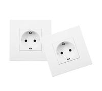 Ipetboom Salida Empotrada Europea de Pared 86 MM Doble Enchufe Empotrado para Hogar Oficina y Hotel Instalación Segura y Duradera Enchufe de Pared Empotrado 2 Piezas