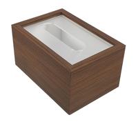 Ipetboom Servilletero de Madera de Nogal Rectangular para Caja de Pañuelos, Soporte Decorativo Compacto para Baño, Oficina y Comedor, Dispensador Práctico y Versátil para Papel Facial