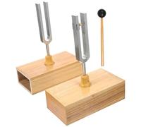 Ipetboom Set de Diapasón con Martillo y Base de Madera Ajustable para Pruebas Físicas Acústicas con Timbre Claro y 440 Hz