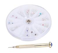 Ipetboom Set de Dijes para Uñas y Taladro Manual para Perforar Uñas Compacto Portátil 24 Piezas Decoración Artística para Manicuristas y Amantes del Arte