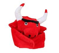 Ipetboom Sombrero Con Forma De Cabeza De Toro Y Foto De Vaca Con Animales De Peluche Para Gorro Divertido Para Cosplay Gorro Rojo De Algodón Pp