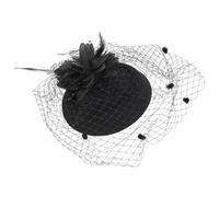 Ipetboom Sombrero Pastillero Retro Negro para Mujer con Velo y Decoración de Flores, Fácil de Llevar, Adecuado para Fiestas de Té y Mascaradas, Estilo Elegante y Años 20