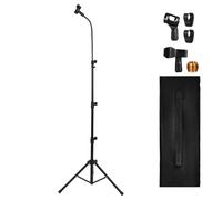Ipetboom Soporte de Micrófono Trípode Ajustable Bolsa de Transporte Soporte de Pie Estable para Presentaciones Canto y Escenario Compatible Varios Micrófonos Fácil Plegado y