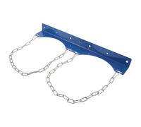 Ipetboom Soporte de Pared para Bombonas de Gas de 40 L Doble Posición Azul, Portabotellas Cadena de Seguridad, Soporte de Almacenamiento Industrial para Cilindros de Oxígeno y Gas, Montaje