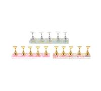 Ipetboom Soporte para Uñas a Presión 3 Piezas Base Magnética, Diseño Brillante Estrellas y Corazones Rosa y Multicolor, Accesorio Ligero para Práctica y Decoración de Arte de Uñas