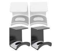 Ipetboom Soportes para Auriculares Debajo del Escritorio 4 Piezas Negro y Blanco Gancho Adhesivo sin Taladro para Juegos Oficina y Aula Soporte Compatible Mayoría de Auriculares