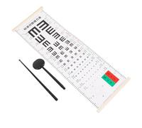 Ipetboom Tabla Optométrica Doble Cara con Puntero Manual y Oclusor Ocular Portátil Resistente al Agua con Marco de Madera para Examen Visual Escuelas y Hospitales