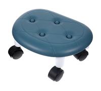 Ipetboom Taburete Bajo Pequeño Multifuncional Ruedas Giratorias 360°, Asiento De Plástico Azul, Compacto y Portátil para Cocina, Oficina y Espacios Reducidos, Taburete Móvil Práctico
