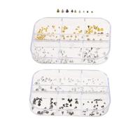 Ipetboom Tachuelas Punk para Decoración de Uñas 6 Espacios Remaches Cónicos Metálicos Mini Accesorios para Manicura Negra Estilo Gótico Dijes para Nail Art Resistentes y Versátiles