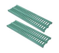 Ipetboom Tapa de Desagüe de Resina Compuesta 150X500X20 MM Verde Rejilla de Drenaje Exterior para Canaletas y Zanjas 2 Piezas Resistente para Cocina Patio y Zonas de Lluvia Intensa