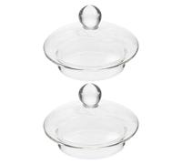 Ipetboom Tapas de Vidrio para Tetera 7,5 Cm, Repuestos para Teteras de 600 Ml, 2 Piezas Transparentes Compatibles, Tapa Redonda Perilla para Cocina y Preparación de Té
