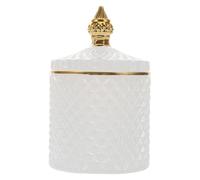 Ipetboom Tarro de Cristal Vintage con Tapa Ajustada Frasco Decorativo para Almacenamiento de Joyas y Contenedor Resistente para Organización Hogar y Oficina Nórdico Pequeño con Dorado