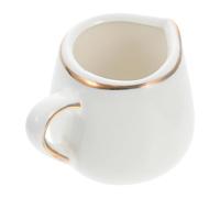 Ipetboom Taza de Salsa de Cerámica Pequeña con Borde Dorado y Asa, Recipiente para Condimentos y Hervidor de Leche, Vajilla para Cocina y Restaurante, Adecuado para Servir Salsas