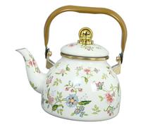 Ipetboom Tetera de Esmalte con Diseño Floral Grande Resistente al Calor para Inducción Tetera de Agua Reutilizable para Reuniones Familiares y Té