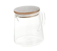 Ipetboom Tetera de Vidrio Transparente Tapa de Madera Cafetera de Borosilicato para Café y Leche Accesorio para Hogar