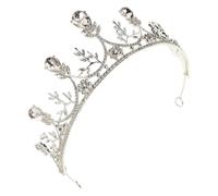 Ipetboom Tiara Nupcial Tiaras De Princesa De De Imitación Diadema De Reina Coronas De Cristal Tiara Topper De Pastel De Coronas Tocado De Tiara De Princesa Silver Aleación