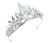 Ipetboom Tiaras de Princesa con Gemas de Imitación y Conchas Marinas para Mujer Niña Fiesta Evento Accesorio de Disfraz para Novia