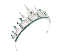 Ipetboom Tiaras Góticas de Aleación con Cristales Verdes Adorno Oscuro Vintage para Cosplay y Sesión de Fotos Accesorio Ligero para Fiesta y Disfraz Diseño de Reina de Estilo Miércoles