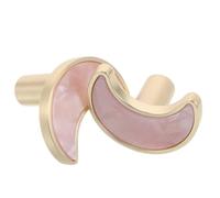 Ipetboom Tiradores para Gabinetes Forma de Luna en Aleación de Zinc, Mini Pomos para Cajones y Puertas, Color Rosa, Diseño Orificio, Juego de 2, Accesorios para Armarios y Muebles de