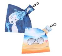 Ipetboom Toallitas Limpiadoras de Gafas 2piezas con Diseño Portátil y Paño de Fibra para Limpiar Lentes y Pantallas de Teléfonos con Gancho Colgante