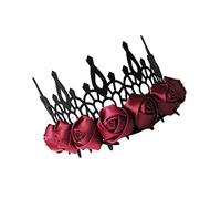 Ipetboom Tocado Brillante Gótica Tiara Diademas De Flores Rosas Para Mujer De Pelo Rosa Boda Nupcial Diademas Para Mujer Diadema Rosa Flores Para El Cabello Nupcial