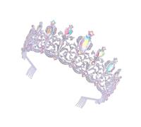 Ipetboom Tocado de Cristal Elegante para Novia Diadema Brillante de Tocado de Boda para Fiesta de Promesa