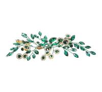 Ipetboom Tocado Verde Elegante para Boda Cristales de Aleación y Gemas de Imitación, Accesorio Cabello que Sostiene y Embellece el Peinado de Novias