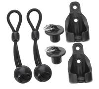 Ipetboom Topes Elásticos para Persianas Enrollables Negro Pom y Caucho Resistente Al Viento Ajustable para Soportes De Barras De Cortina Uso Interior y Exterior