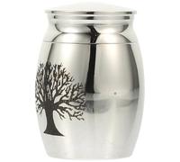 Ipetboom Urna para Cenizas De Mascotas En Acero Inoxidable Diseño De Árbol Vida, Contenedor Mini para Huesos, Adecuado para Perros y Gatos Hogar