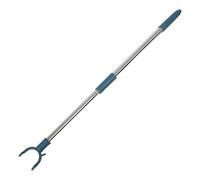 Ipetboom Varilla Telescopio para Colgar Ropa con Ganchos Ajustable Acero Inoxidable con Cabezales de Plástico para Lavanderías Pequeñas y Armarios Altos Azul