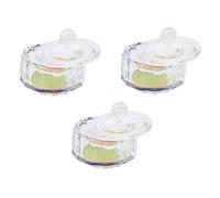 Ipetboom Vaso de Cristal para Decoración de Uñas Tapa, Set de 3 Piezas, 12 Caras Octogonal, Tamaño Compacto, Mezcla de Líquidos y Polvos para Manicura, Uso Profesional en Salón de Uñas