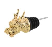 Ipetboom Vertedor de Vino con Cabeza de Dragón Dorado Adaptador Antigoteo para Botellas de Licor Aceite y Espirituosos Tapón Decorativo Multiuso para Barra y Cocina