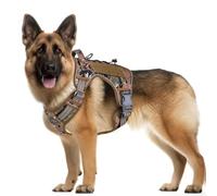 ipetstation Arnés Táctico para Perros Pequeños y Medianos, Arnés para Perros Sin Tirones con Tiras Reflectantes y Mango de Control, Chaleco de Servicio para Perros Ajustable para Caminar y Cazar (L)