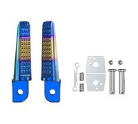 IPEVMLZ 1 Par De Reposapiés Aleación De Aluminio Traseros Motocicleta Traseros Para Phantom 150 CB190R(Blue Gold)