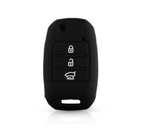 IPEVMLZ Para KIA Rio Para Soul Para Sportage Para Sorento Para Cerato K2 K3 K5 3 Botones Silicona Funda De Llave Coche(NEGRO)