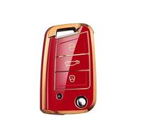 IPEVMLZ Para SEAT Para Ateca Para Leon FR 2 Para Ibiza Funda De Cuero TPU Para Llave Coche(Red Gold)
