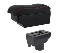 IPEVMLZ Para Toyota Para Yaris Para Vitz Caja Reposabrazos Auto Caja Almacenamiento Consola Central(Línea Roja E2)