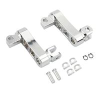 IPEVMLZ Universal Ajustable Prolongador Estribos Soporte Montaje Macho Para Harley Para Sportster Para Softail Para Dyna Para Touring Para Electra(Cromo)