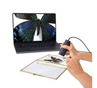 IPEVO Cámara de objetos P2V ULTRA 4K/13MP con clip de cámara, súper enfoque macro de 1 cm, portátil, cámara web y cámara de documentos, micrófono integrado con reducción de ruido AI, para demostración