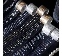 IPEWOEF Juego de 6 cintas washi de estrellas para mascotas, cinta decorativa para lavar, cinta decorativa para manualidades, cinta adhesiva decorativa, cintas washi anchas para diario, álbumes de