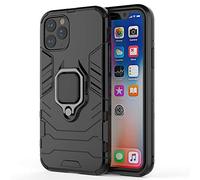 iPhone 11 Pro (5.8) Funda, MHHQ 2in1 Armadura Combinación A Prueba de Choques Escudo Cáscara Dura PC + TPU con Soporte Magnetic Car Mount Case Cover para iPhone 11 Pro (5.8) Zoll -All Black