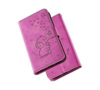 iPhone 11 Pro Phone Case,Lovely Elephant Love Heart Cartoon Pattern with Card Slot,Folding Stand,Magnetic Flip Cover,Compatible for iPhone 11 Pro-red