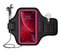 iPhone 14, 13, 12, 11 Running Brazalete, JEMACHE Deportivo Correr Móvil Brazo Banda Funda para iPhone 14, 13, 12, 11, XR (Rosy)